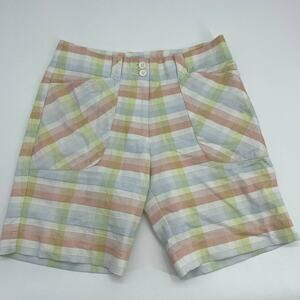 NIKE Golf Shorts 8 Inch Inseam Stretch Pastel Plaid Womens 2